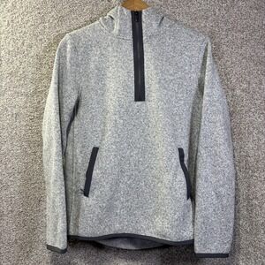 Lululemon Hoodie Womens 10 Gray Fleece 1/2 Zip Neck Pullover Pockets Athletic